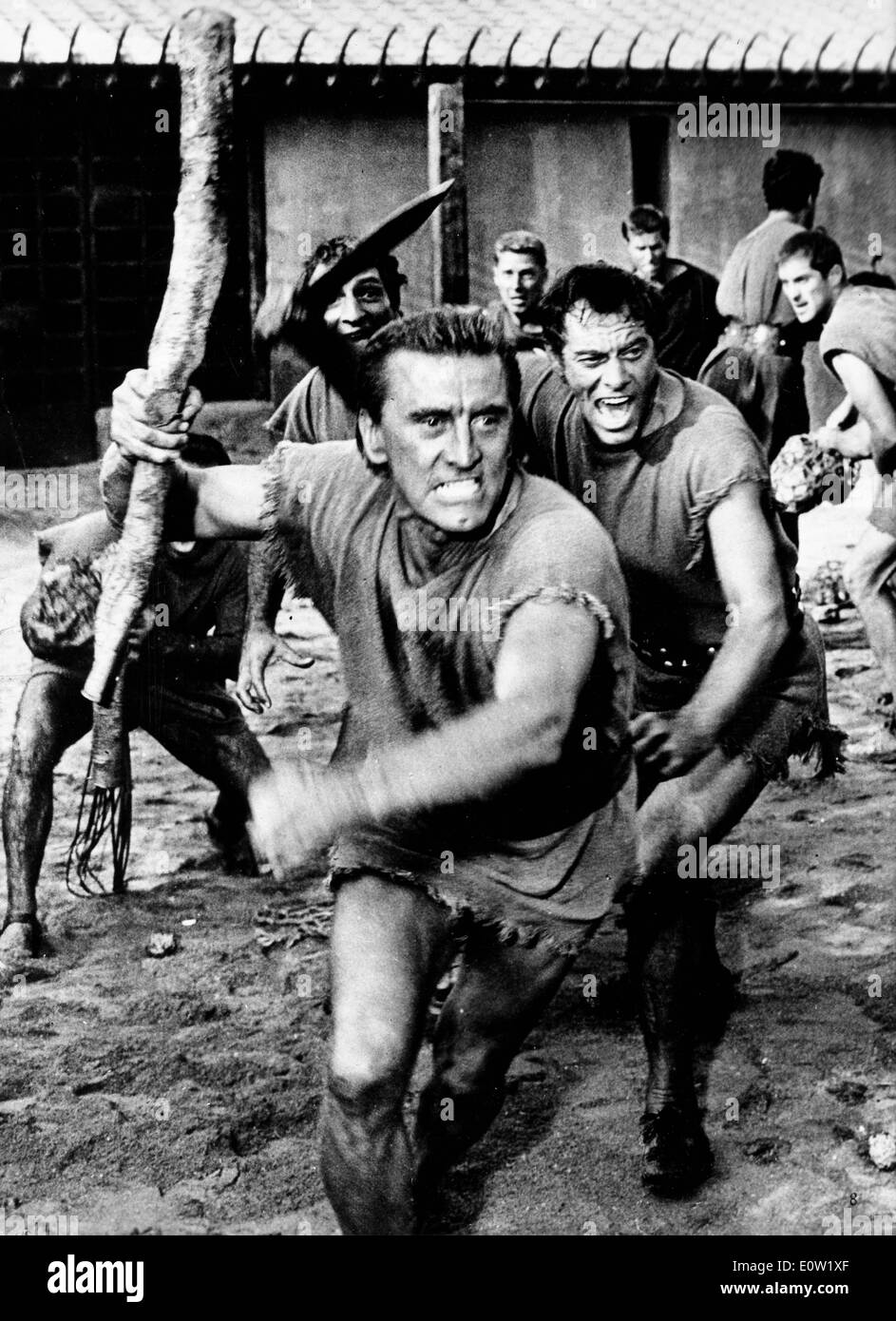 Attore Kirk Douglas in una scena da 'Spartacus' Foto Stock