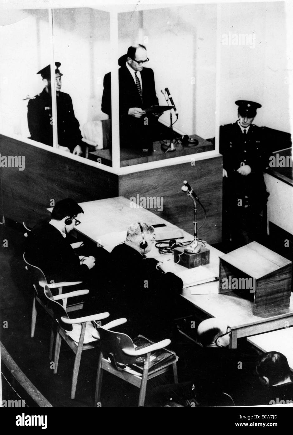 Adolf Eichmann durante il suo processo di Gerusalemme Foto Stock