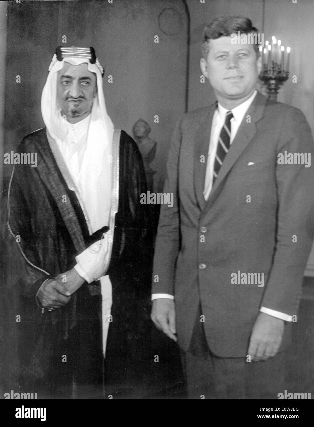 King Faisal le visite del Presidente Kennedy alla Casa Bianca Foto Stock