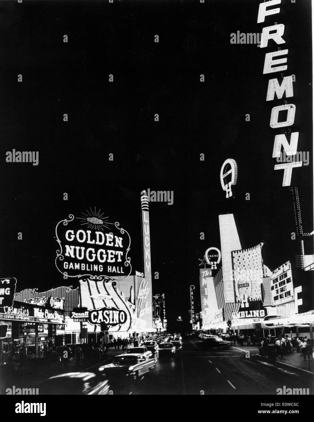 Il Las Vegas strip illuminata di notte Foto Stock