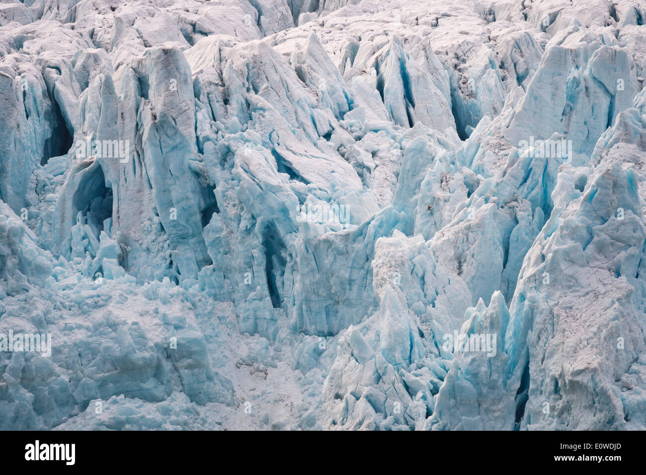 Scarps glaciale, Monacobreen ghiacciaio, Liefdefjorden fiordo, Spitsbergen, isole Svalbard Isole Svalbard e Jan Mayen, Norvegia Foto Stock