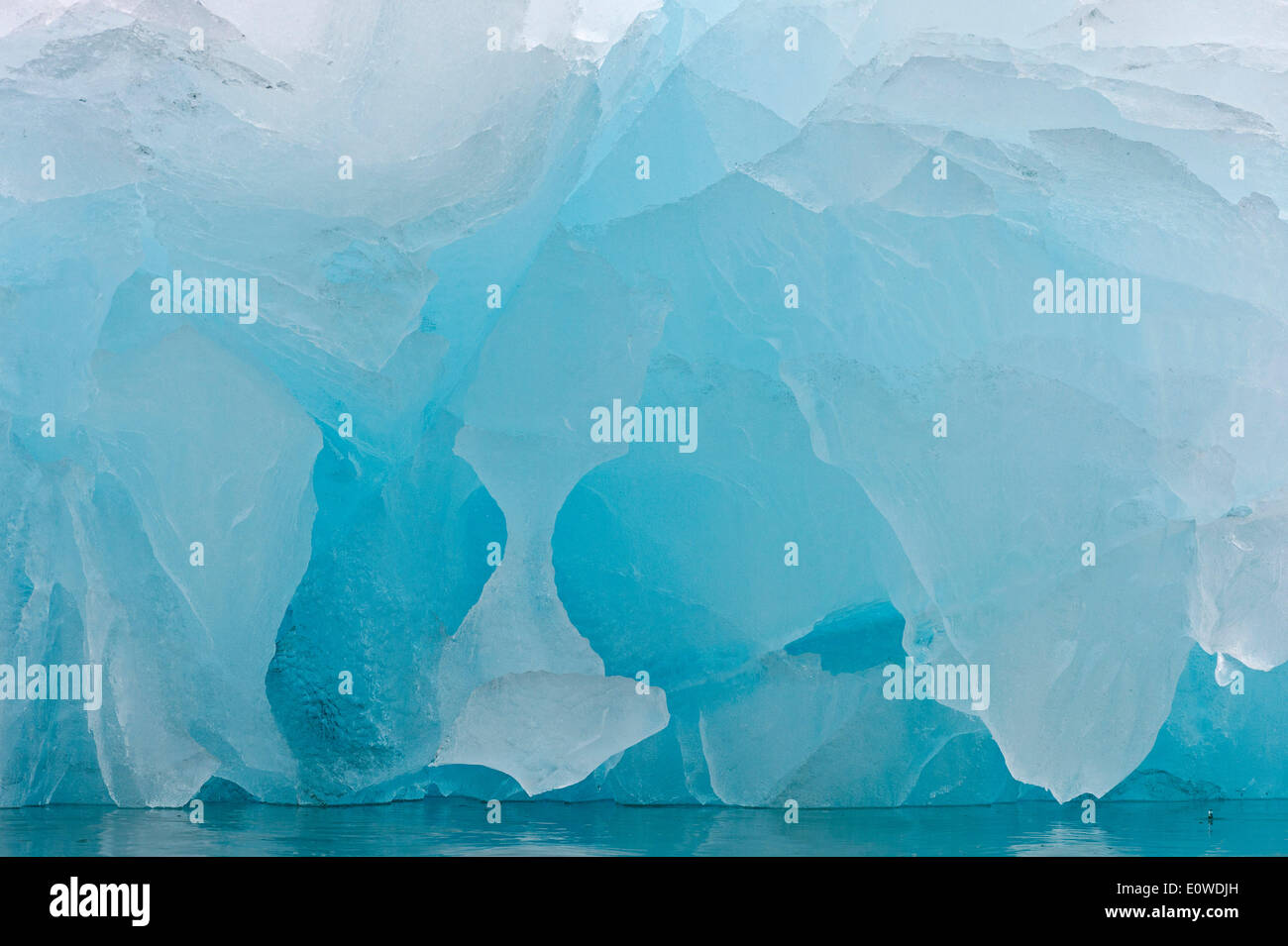 Vista dettagliata del ghiaccio, Monacobreen ghiacciaio, Liefdefjorden fiordo, Spitsbergen, isole Svalbard Isole Svalbard e Jan Mayen Foto Stock
