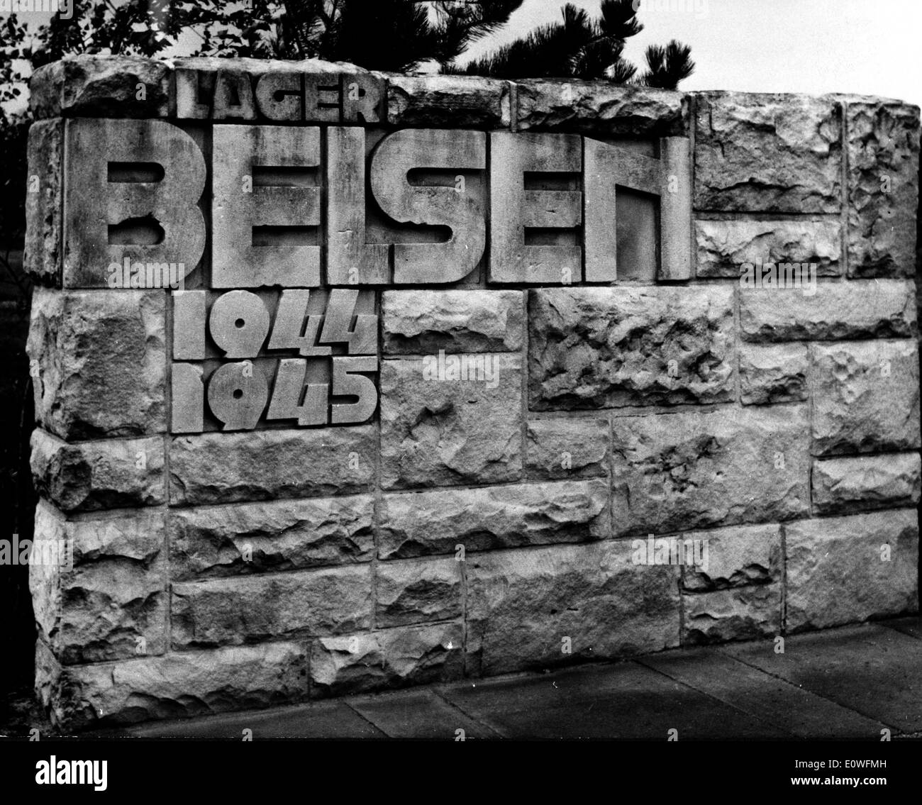 Bergen-Belsen Campo di Concentramento memorial Foto Stock