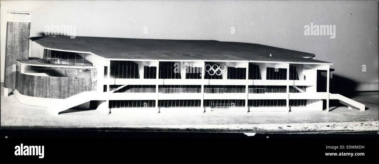 Lug. 25, 1963 - Modello di Stadio Olimpico del Ghiaccio. Foto Stock