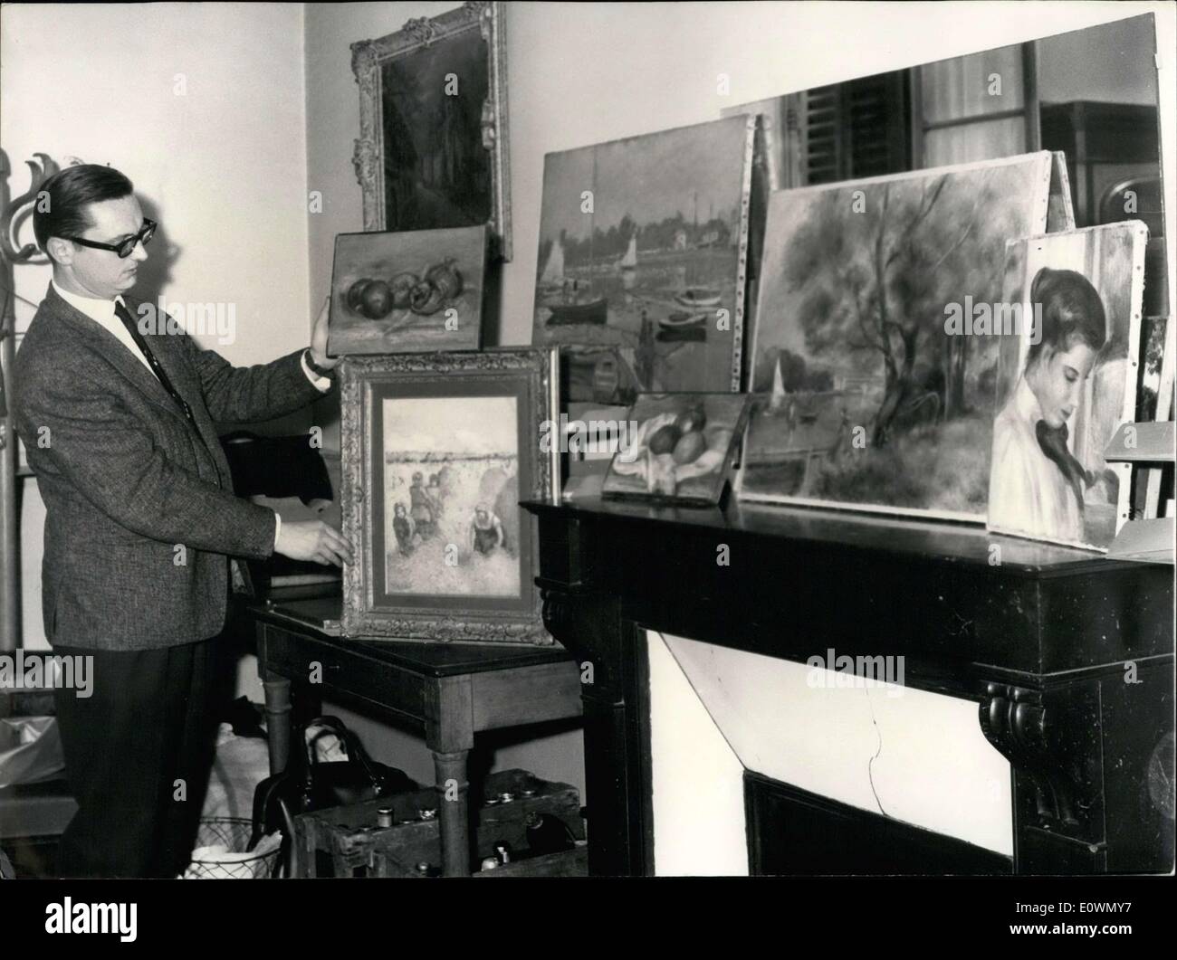 Sett. 21, 1963 - N. Franusic's Home: Renoir, Picasso e dipinti di Monet trovato Foto Stock
