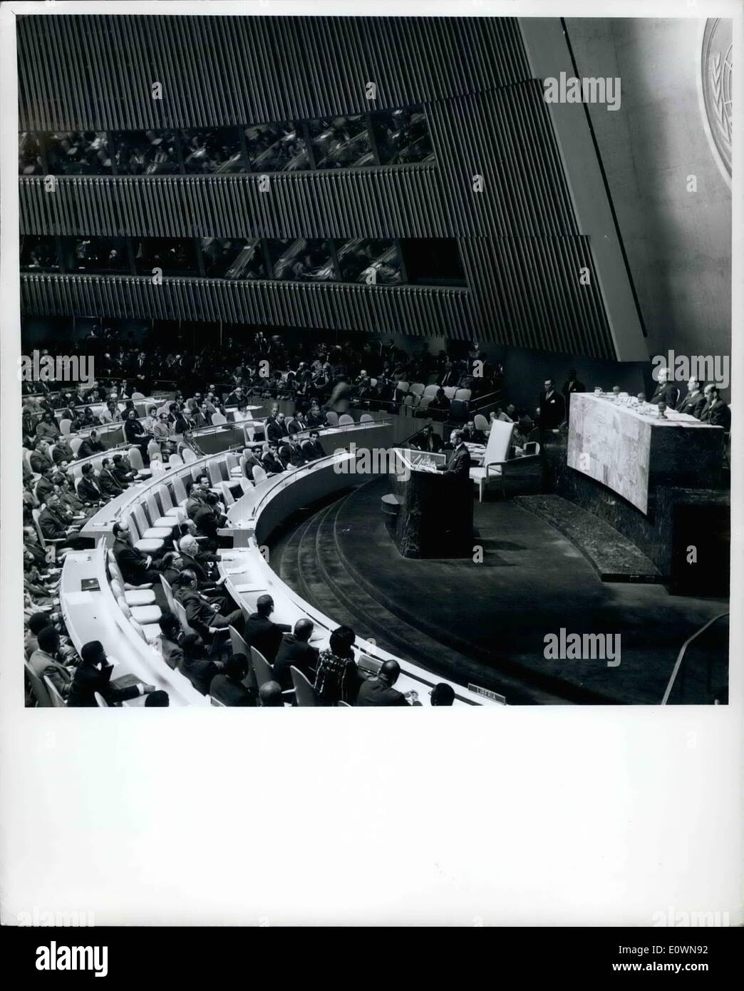 Ottobre 10, 1963 - L'imperatore Haile Selassie indirizzi diciottesima sessione dell Assemblea Generale delle Nazioni Unite: Sua Maestà Imperiale Haile Selassie Foto Stock