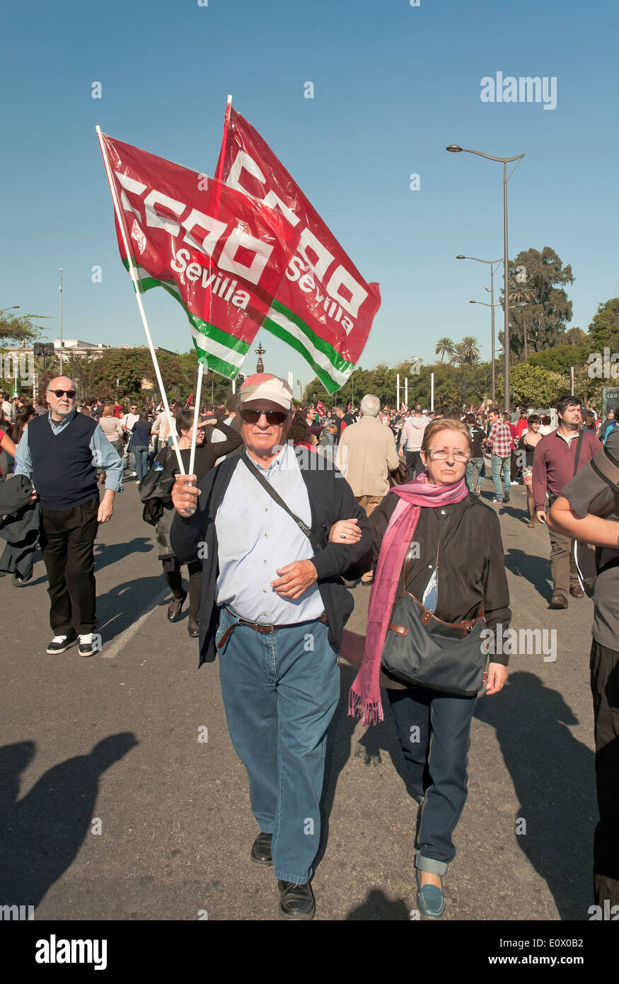 Sciopero generale, dimostrazione, Novembre 14, 2012, Siviglia, Spagna, Europa Foto Stock