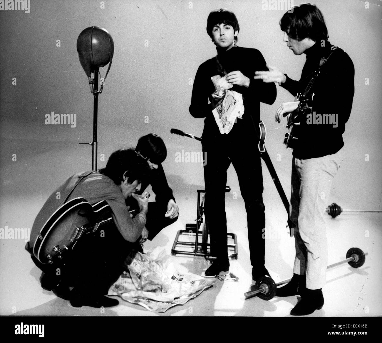 I Beatles snack mentre la rottura da catturare Foto Stock