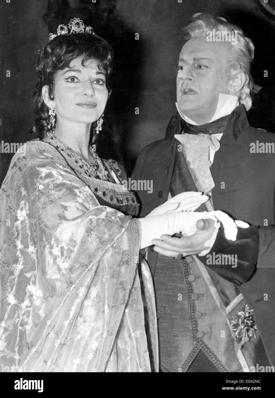 I cantanti Maria Callas e Tito Gobbi in "La Tosca" Foto Stock