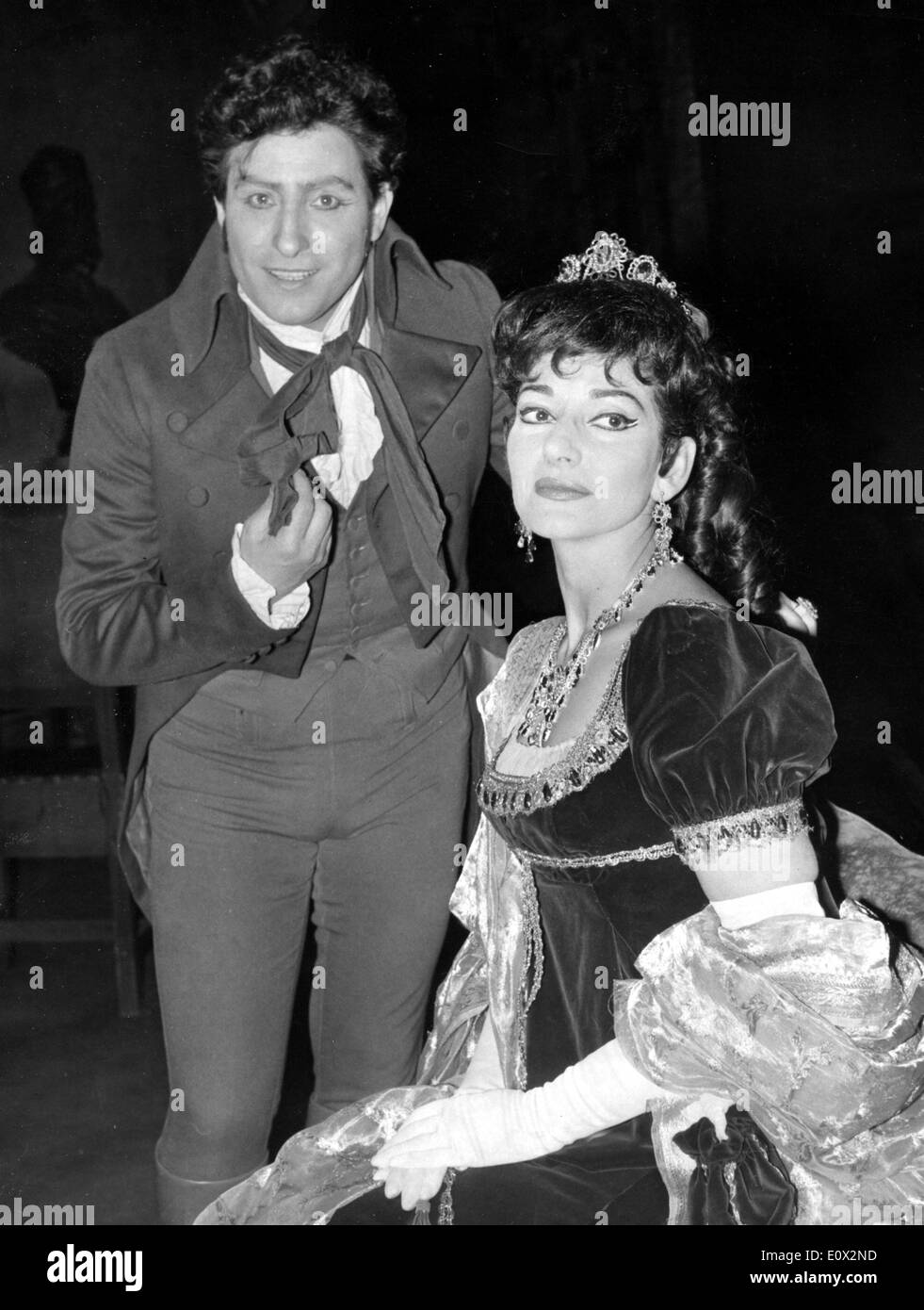 I cantanti Maria Callas e Renato Cioni in 'Tosca' Foto Stock