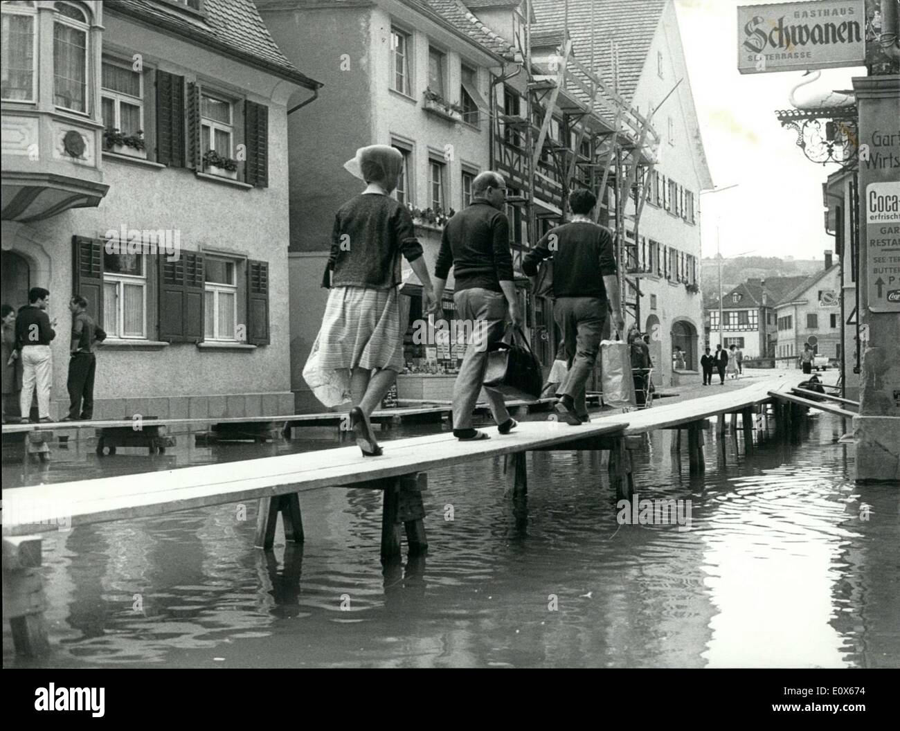Giugno 20, 1965 - Lago di Costanza inondazioni Foto Stock