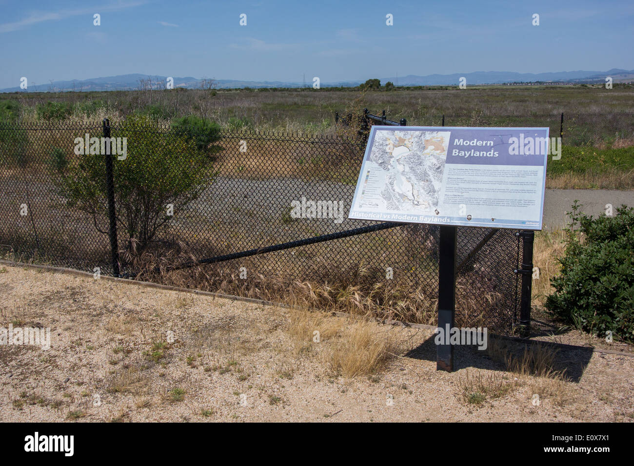 Dichiarazioni interpretative segno a Baia di San Pablo Wildlife Refuge, California Foto Stock