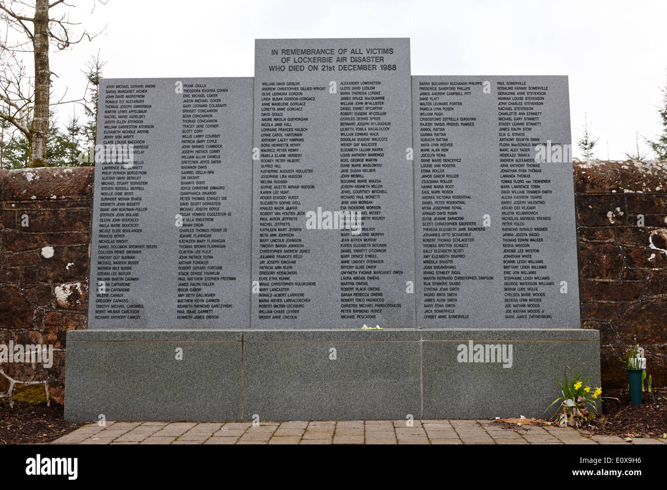 Lockerbie disastro aereo memorial dryfesdale cimitero Scotland Regno Unito Foto Stock