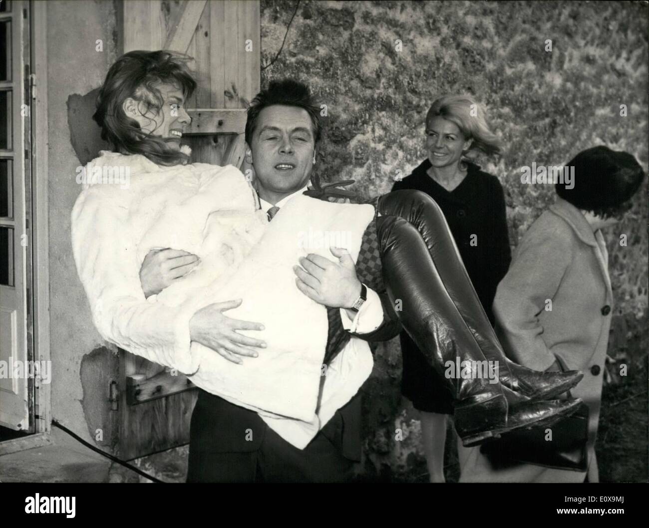 Il 12 Dic. 1965 - celebre cantante Sposi: Le nozze di François Deguelt, la famosa cantante francese e lo schermo e la fase attrice Foto Stock