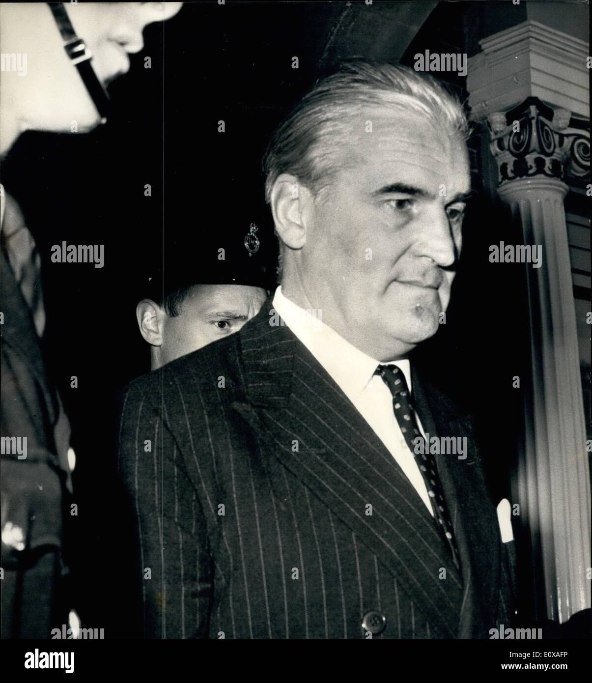 Gen 01, 1966 - Principali Smedley in tribunale. Eroe di guerra grandi Oliver Smedley, accusato di aver ucciso il ''pep pirate'' Radio City chief, Reg Calvert, oggi è comparso in tribunale a Saffron Walden. Dopo una breve audizione era stato rinviato fino a luglio 8th. La foto mostra: Oggi il quadro dei principali Oliver Smedley. Foto Stock