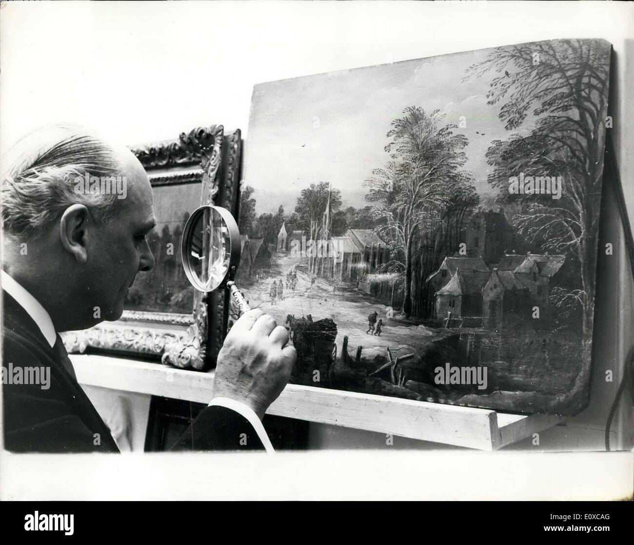 Apr. 01, 1966 - Questo potrebbe essere un vecchio maestro che vale la pena una fortuna.: un dipinto ad olio che è pensato per essere dal XVI secolo olandese Foto Stock