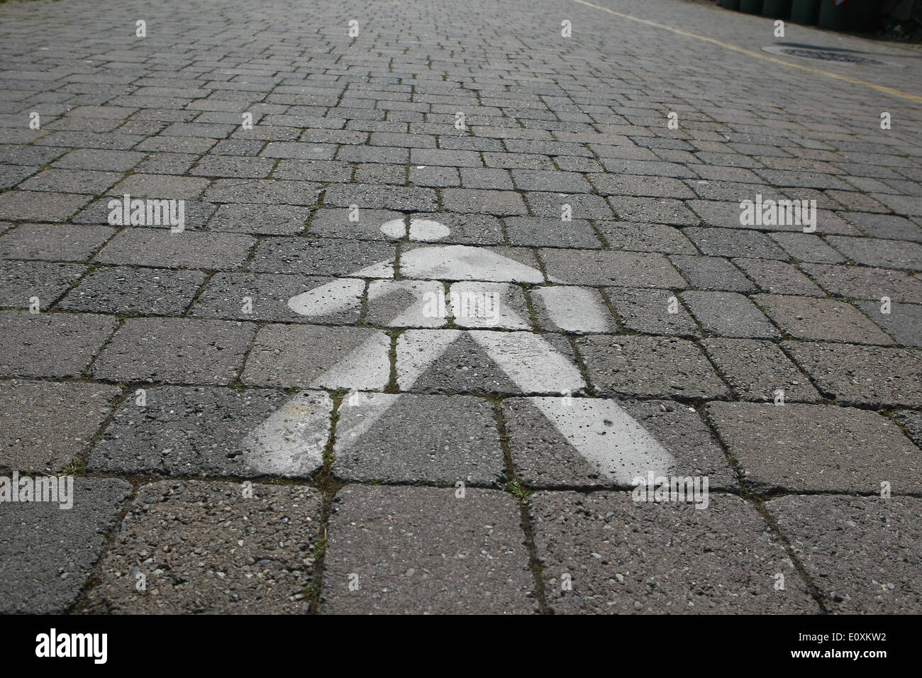 Corsia pedonale sulla pavimentazione antica,Italia Foto Stock