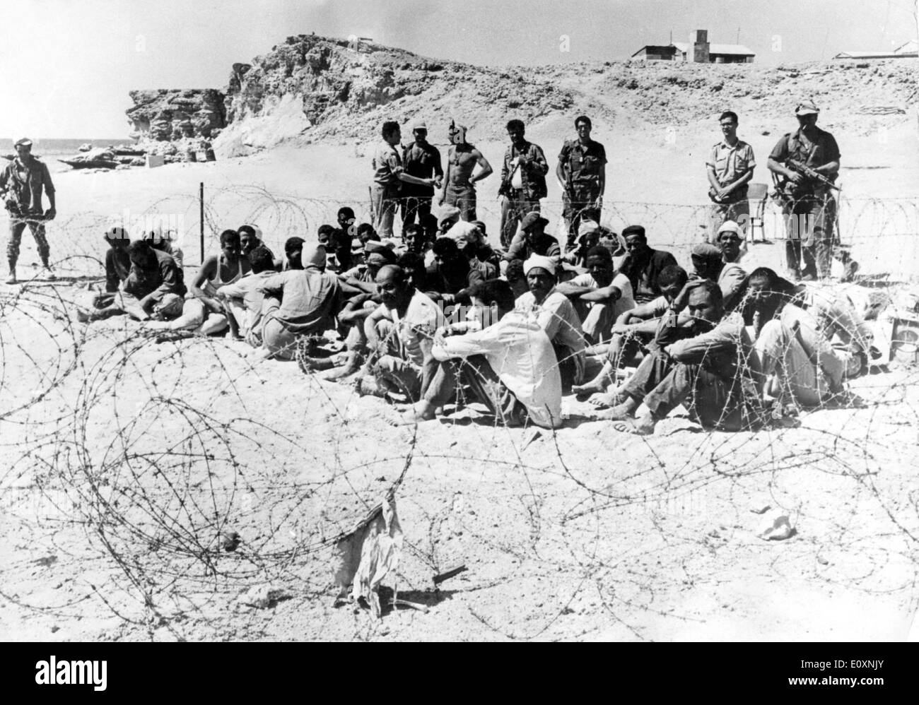 Arab di prigionieri di guerra catturati dagli israeliani durante la Guerra dei sei giorni Foto Stock