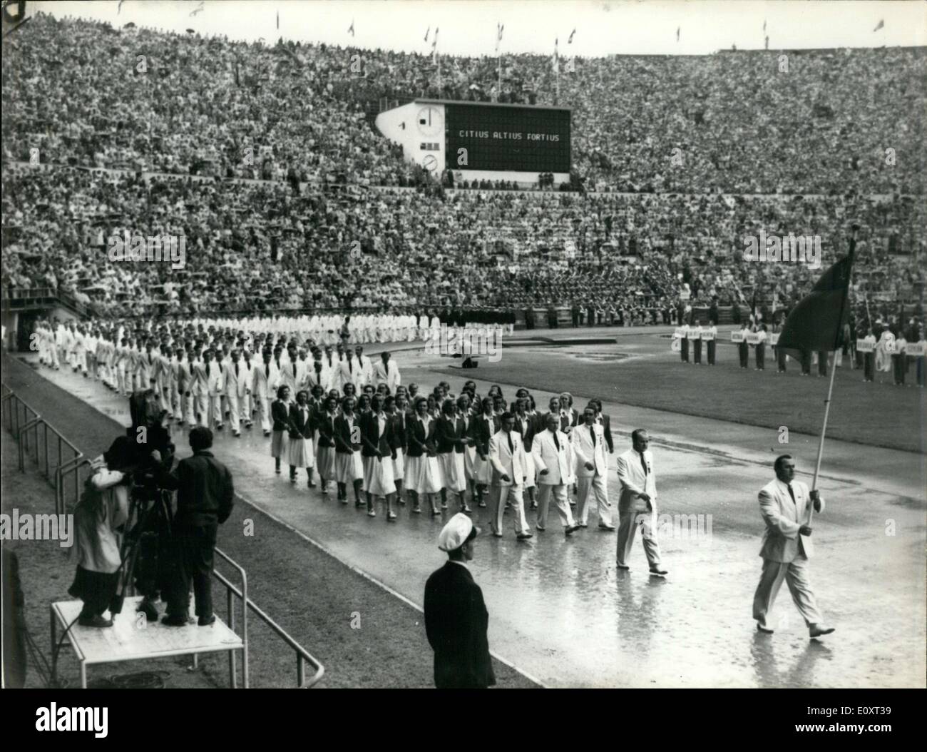 Sett. 05, 1967 - Cerimonia di Apertura del 1952 Giochi Olimpici di Helsinki Foto Stock