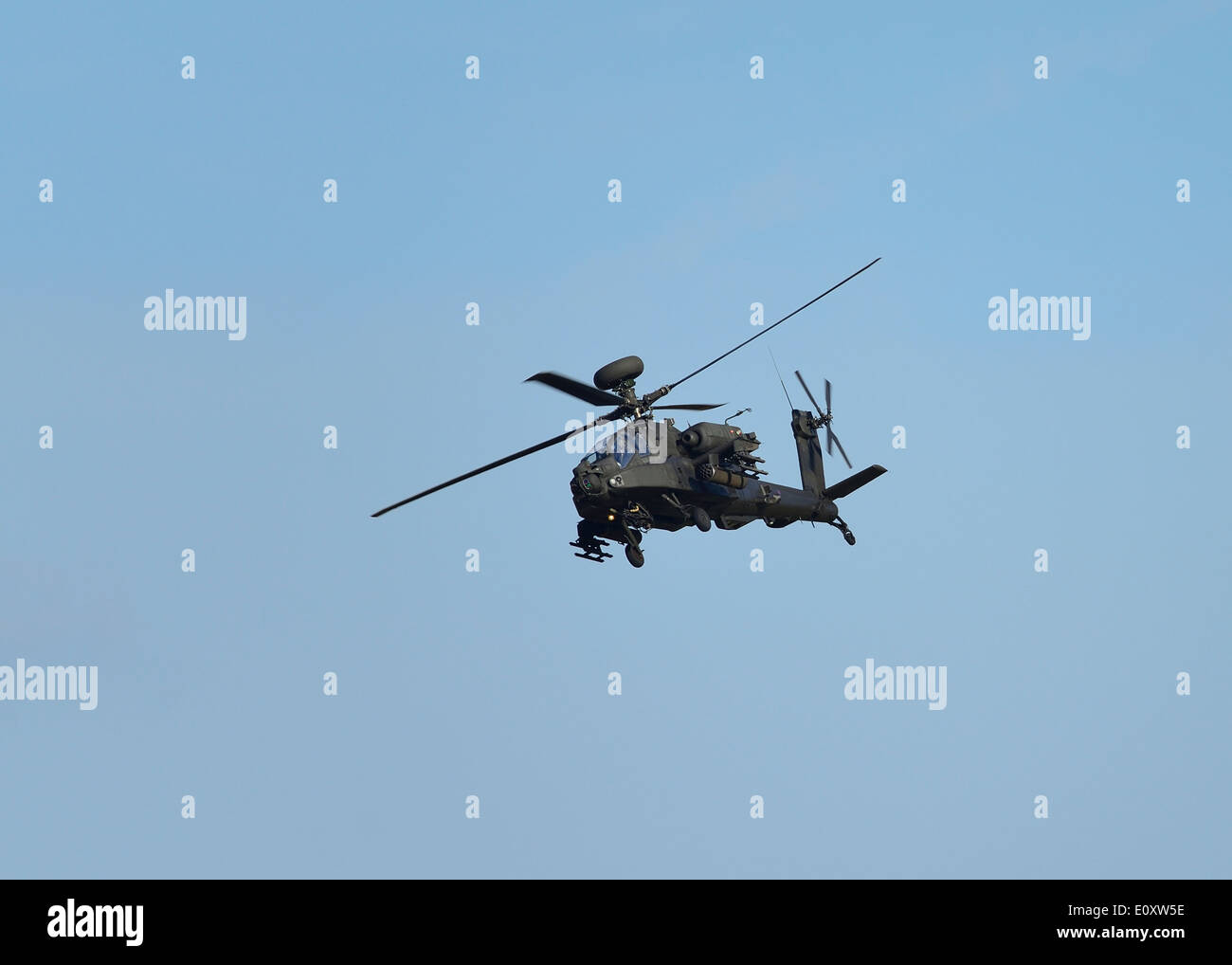 British Army air corps AgustaWestland WAH-64D / Apache Longbow AH1 elicottero d'assalto.Essex, Regno Unito Foto Stock