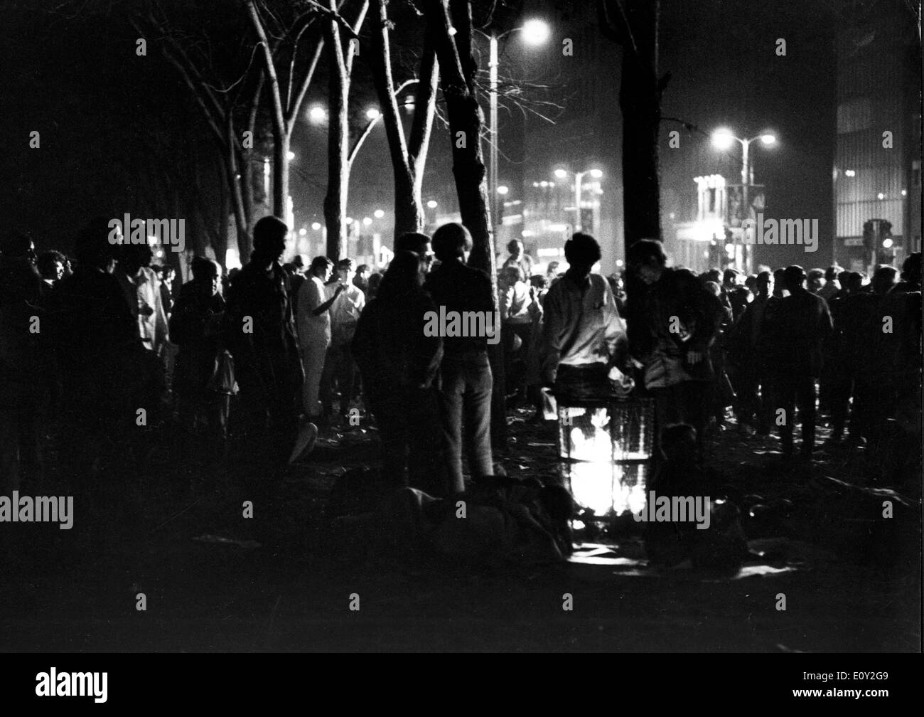Manifestanti alla convention democratica Foto Stock