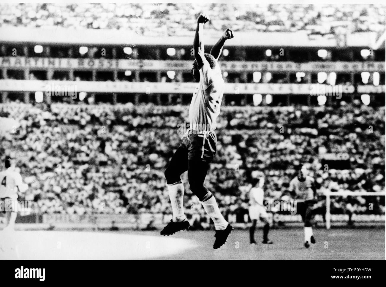 Il calciatore Pele gioca in Coppa del Mondo Foto Stock