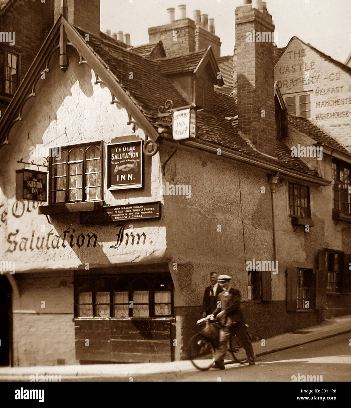 Il Salutation Inn Nottingham eventualmente 1920s Foto Stock