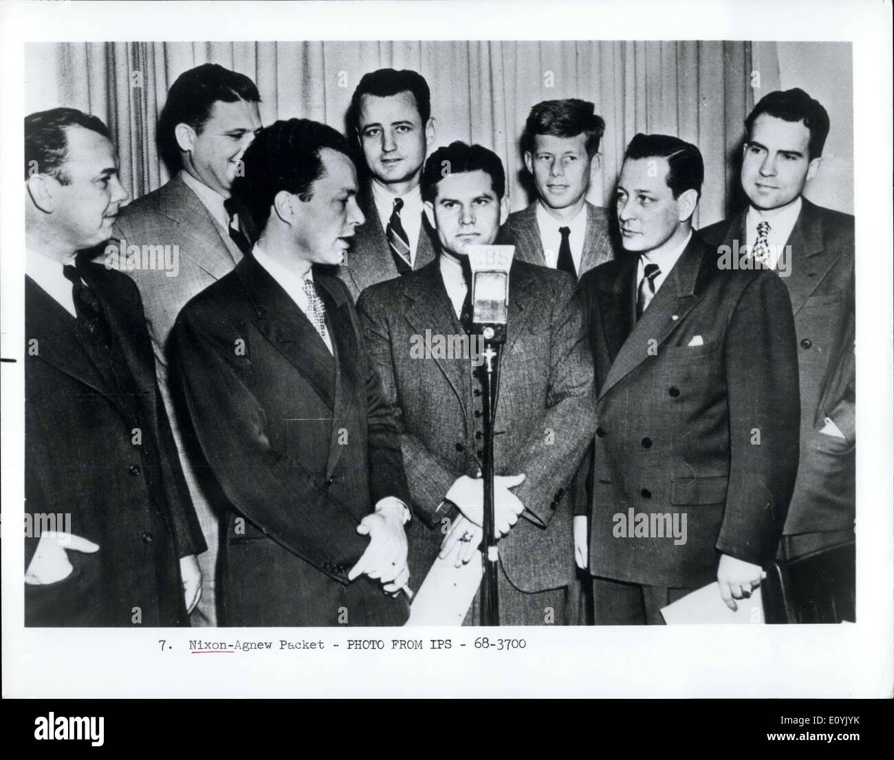 Agosto 05, 1970 - Bancata posteriore: John F. Kennedy e Richard Nixon. Foto Stock