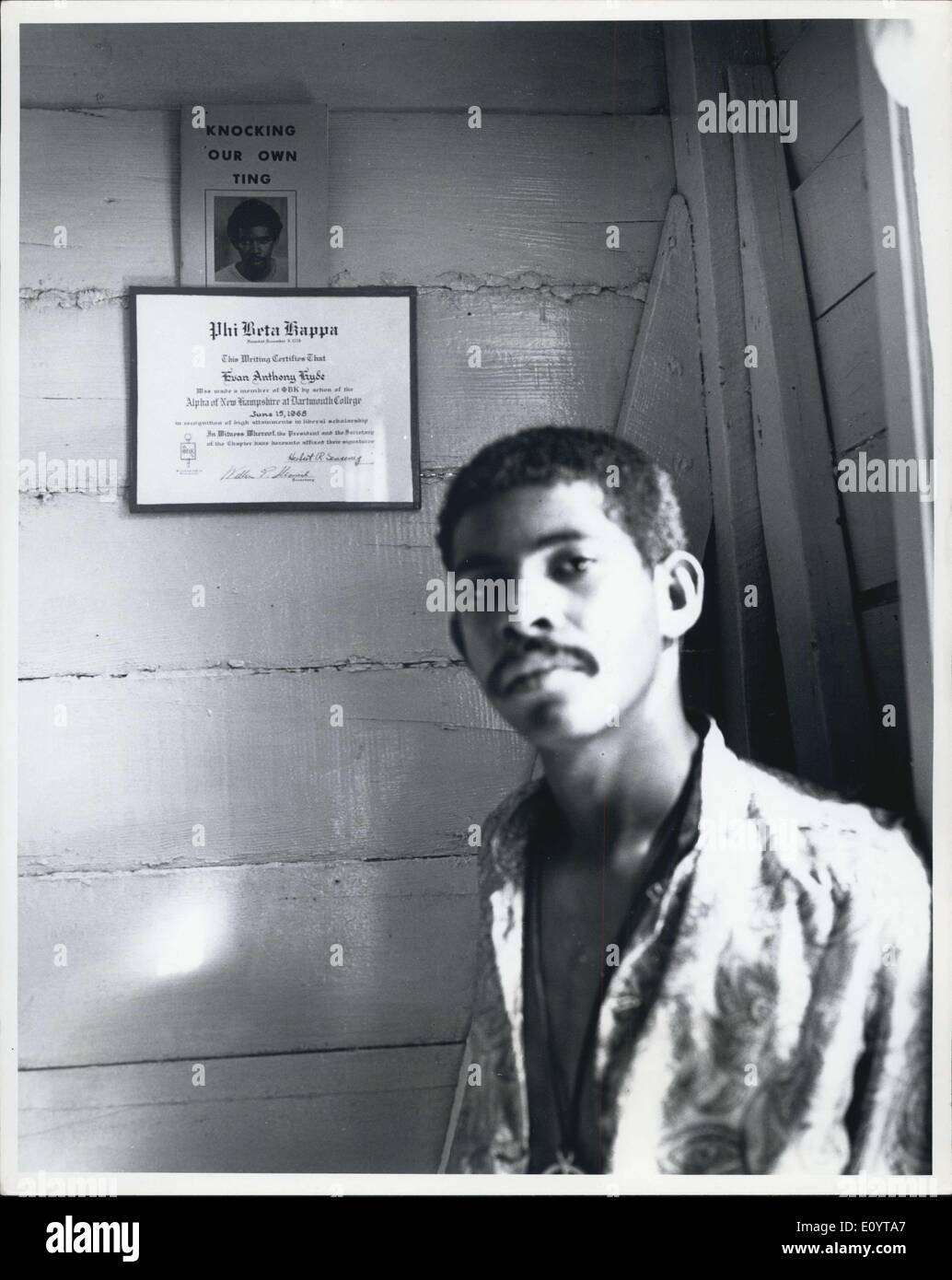 10 maggio 1971 - Evan X Hyde: Testa di U.B.A.D il black power party di Honduras britannico. Egli è un Phi Kappa eta laureato di Darmouth College Foto Stock
