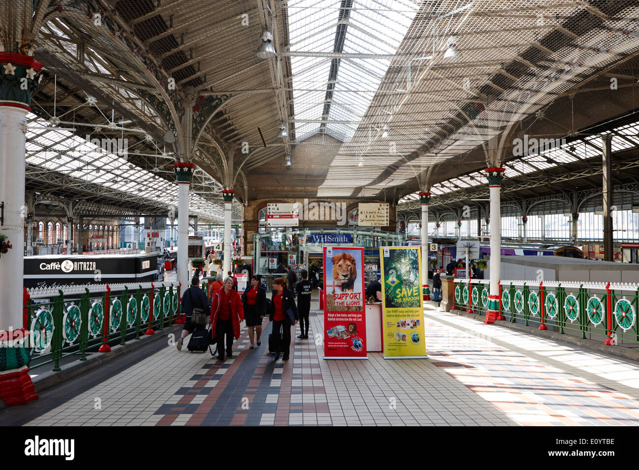 La stazione ferroviaria di Preston e interior England Regno Unito Foto Stock