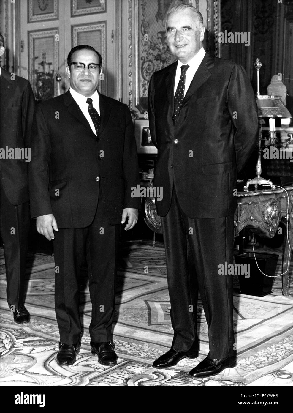Aug 02, 1971; Paris, Francia; Ambasciatore dell'Arabian Republique dello Yemen, il sig. MOSHEN -ALAINI, ha presentato le sue credenziali al Presidente GEORGES POMPIDOU a Palais de L'Elysee. Foto Stock