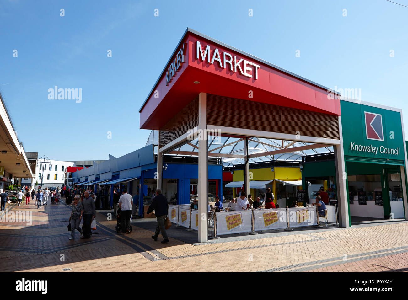 Nuovo mercato kirkby Kirkby centro città MERSEYSIDE REGNO UNITO Foto Stock
