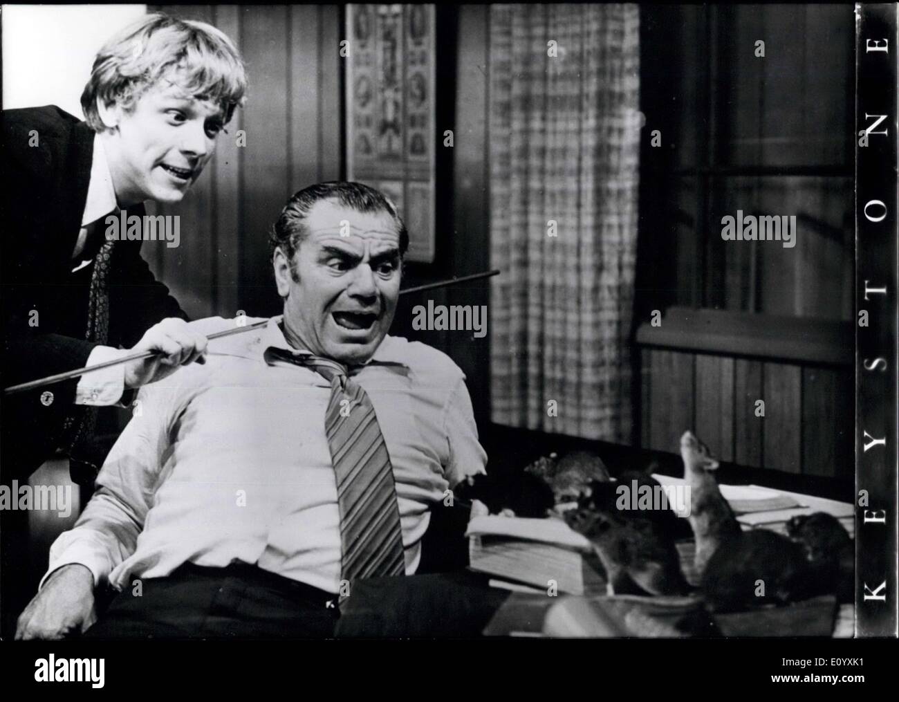Ottobre 06, 1971 - Film ''Willard'' spinge ''Storia d'amore" in USA da posto n. 1 Premiere continentale Il 19 novembre 1971 a Berlino (Germania): un ratto chiamato ''Ben'' raggiunto negli USA per spingere il film di enorme successo ''Storia d'amore" per il secondo posto. ''Ben'' è uno dei th star-attori nel ''Willard'', il nuovo film di Daniel Mann (''torna, poco SABA'', ''l'tatuato rose'') e leader anche di 500 ratti, che sono utilizzati dai loro amico, Willard, per attaccare il suo boss (foto-con Bruce Davison e Ernest Borgnine come il suo boss) Foto Stock