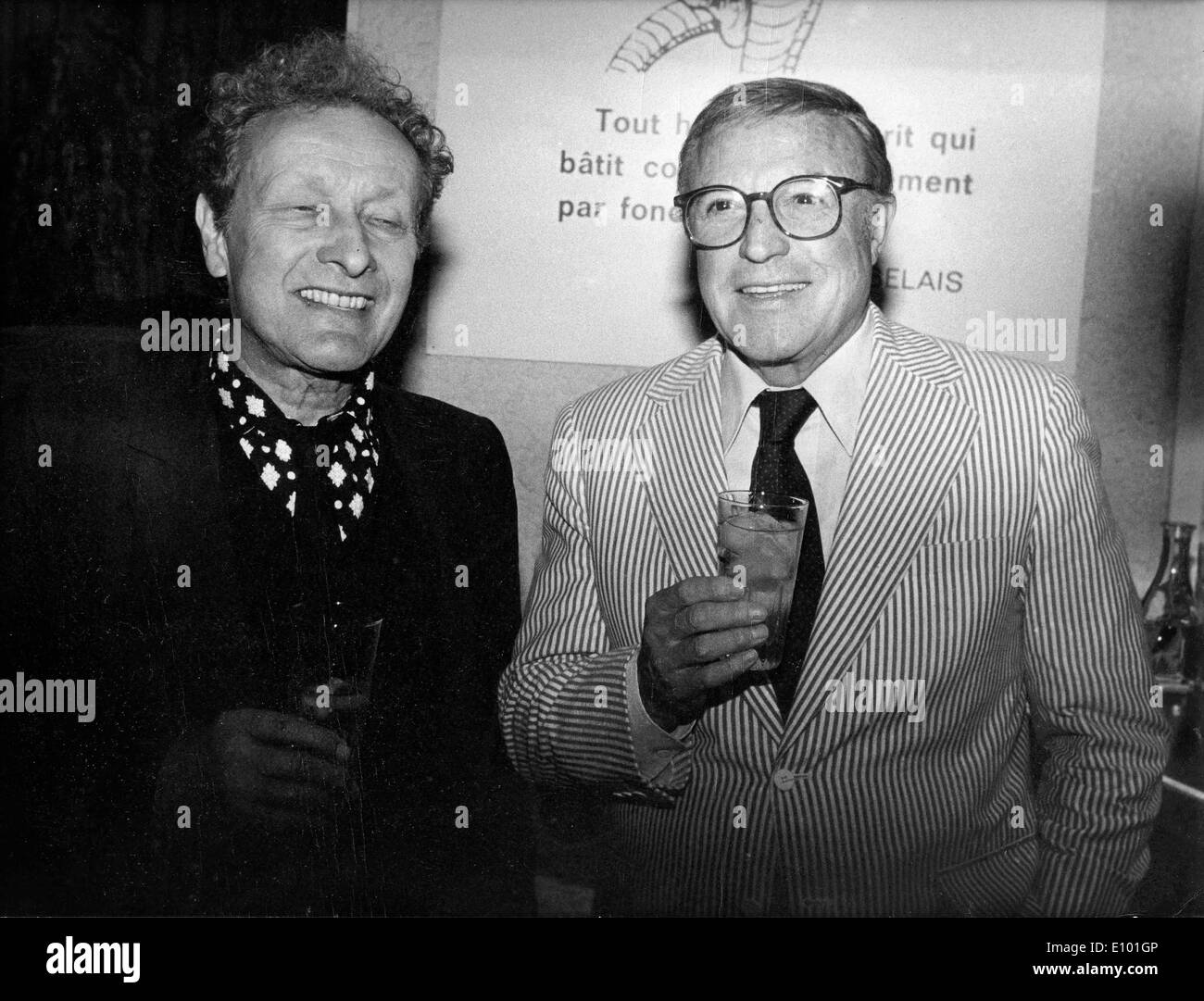 Il gene Kelly e Jean-Louis Barrault a premere la reception Foto Stock