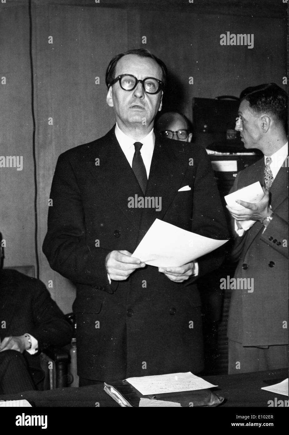 ANDRE MALRAUX (Novembre 3, 1901 Novembre 23, 1976) un autore francese, avventuriero e statista francese della politica e della cultura. Foto Stock