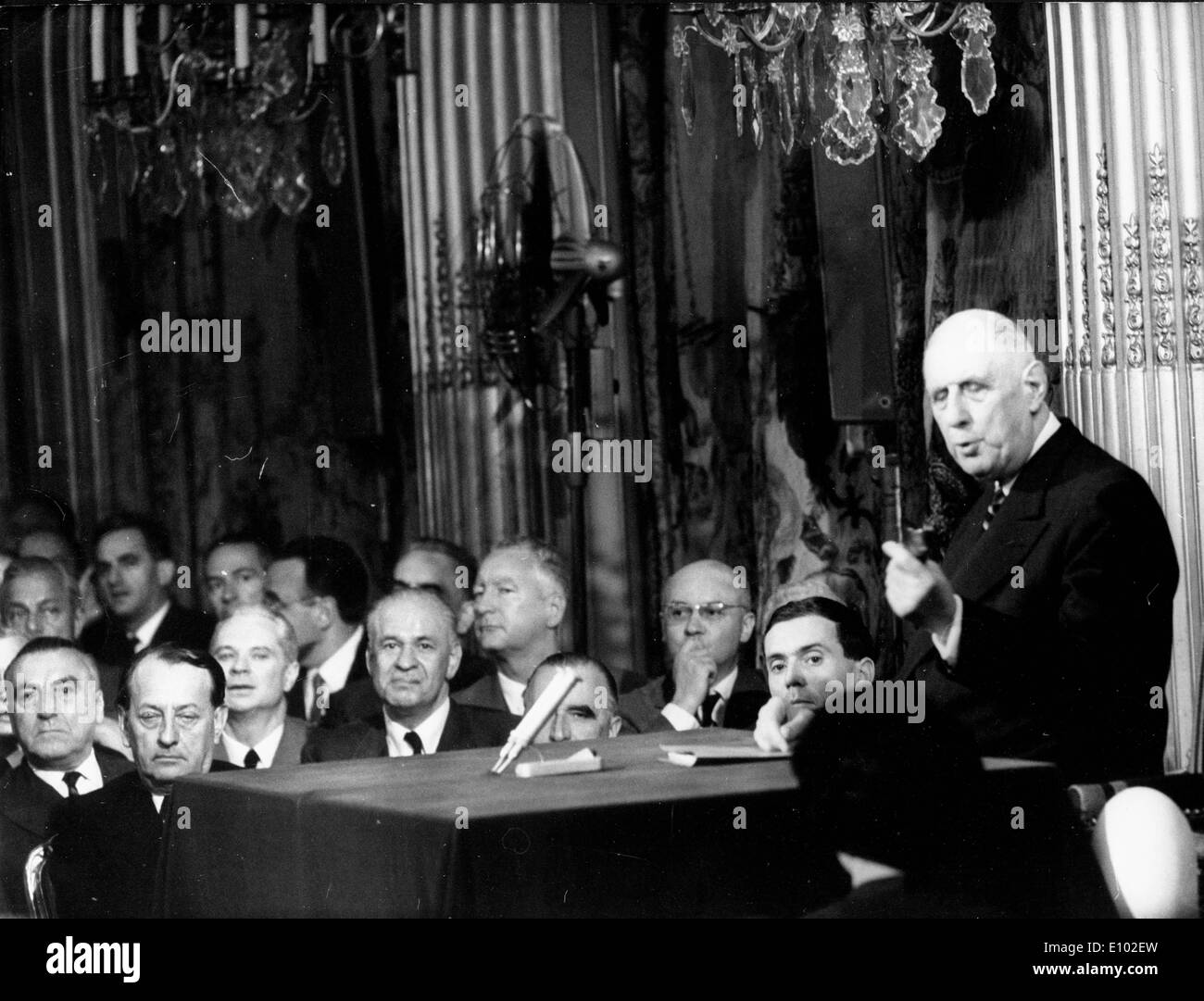 ANDRE MALRAUX (Novembre 3, 1901 Novembre 23, 1976) un autore francese, avventuriero e statista francese della politica e della cultura. Foto Stock