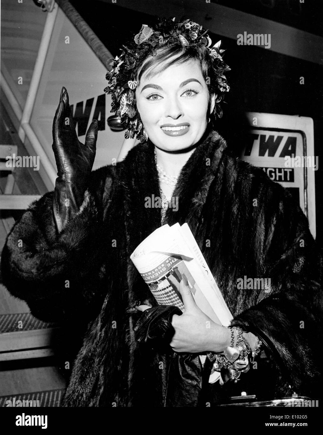 L'attrice Ann Blyth arriva a New York Foto Stock