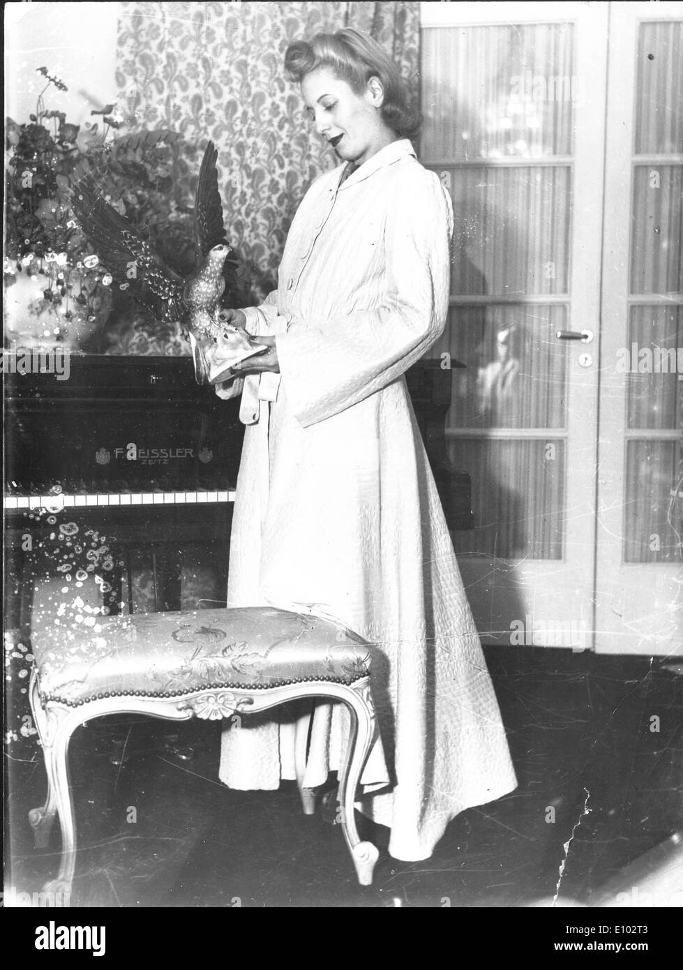 Ritratto di Eva Peron a casa Foto Stock