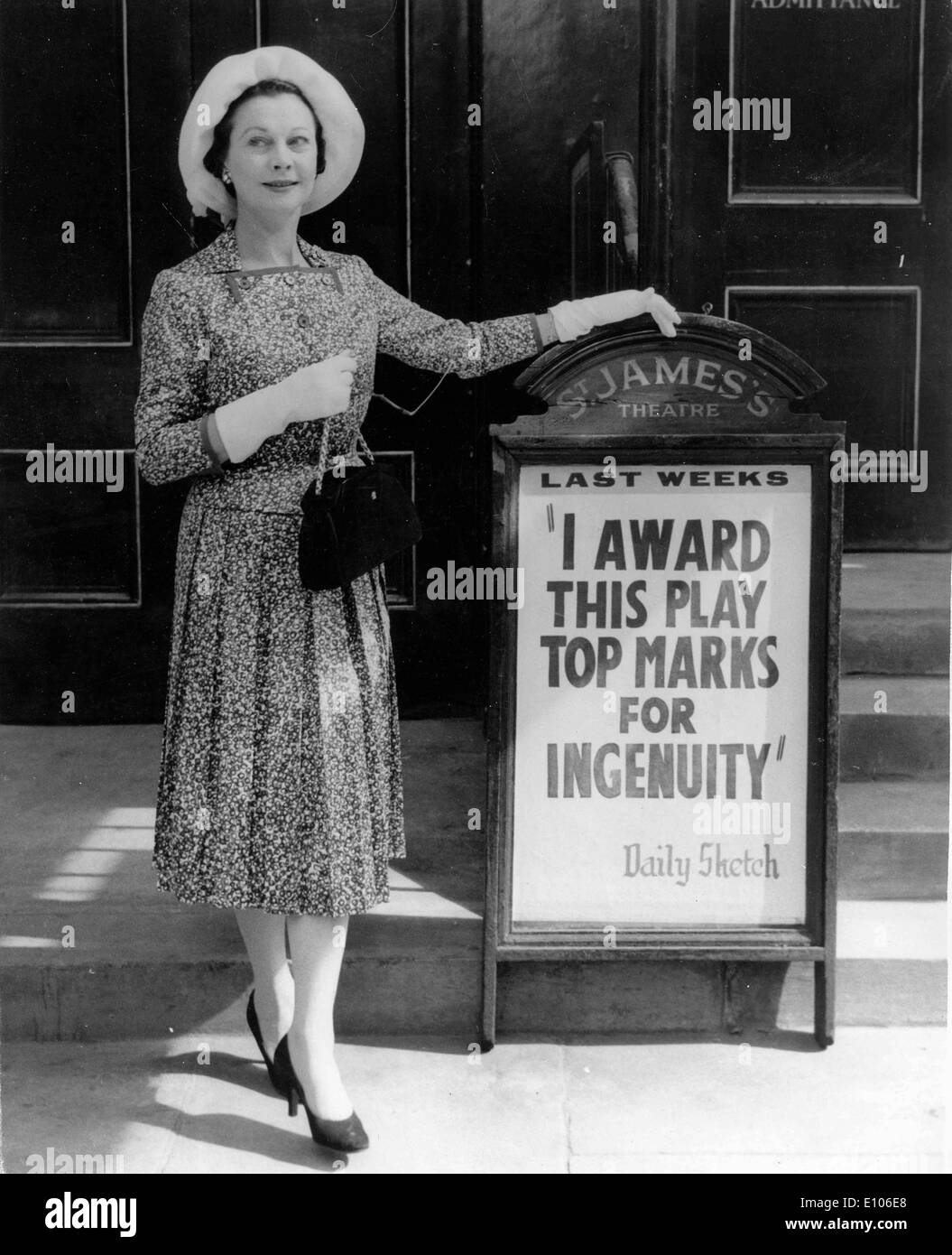 L'attrice Vivien Leigh proteste St. James Theatre Foto Stock