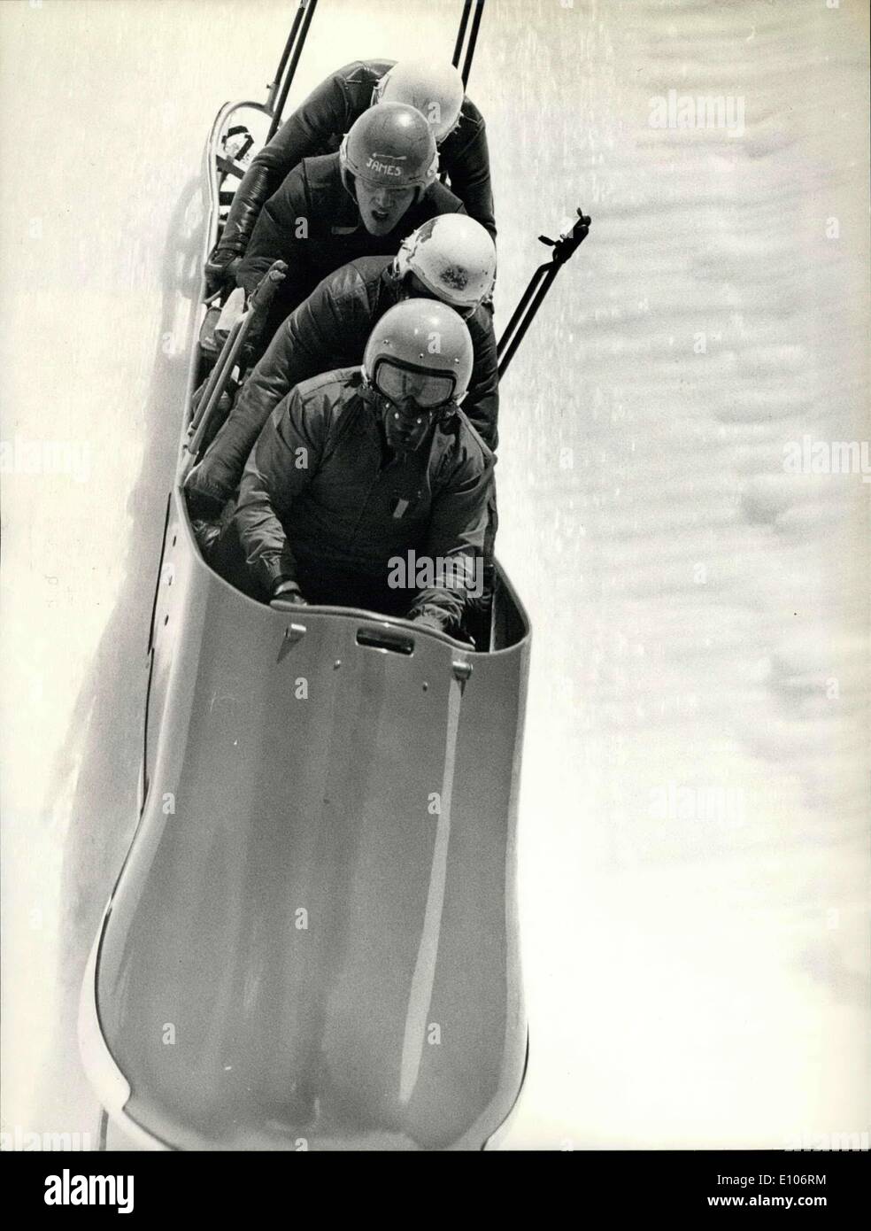 Febbraio 01, 1970 - Italia campione del mondo nelle gare di bob. Worldchampionship in bob a St-Moritz (Svizzera): il team italiano con De Zordo, Zandonella, armano e de Paolis ha vinto il titolo. Foto Stock