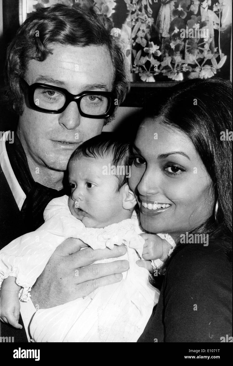 Attore Michael Caine con la moglie Shakira e figlia Foto Stock