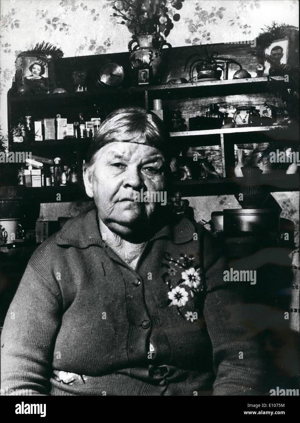Febbraio 02, 1970 - zarista rifugiati ' Comunità, Luserna [vicino Torino], Italia mostra fotografica di Maria Kobiakoff Bereschenkrova, 78 uno dei Foto Stock