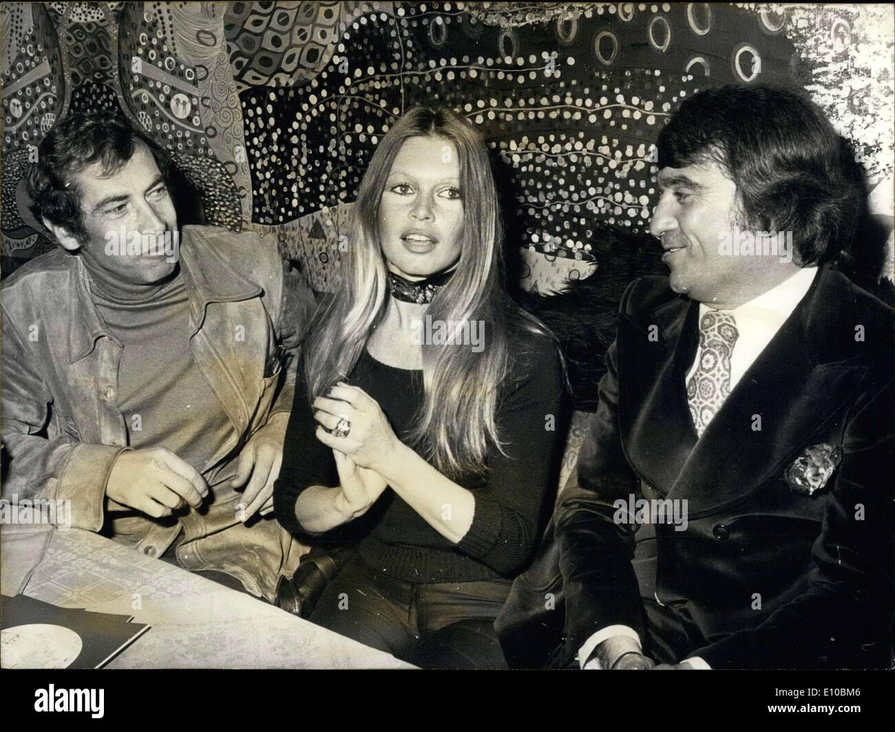Mar 09, 1972 - Roger Vadim, Brigitte Bardot e Ghislain Dussart Foto Stock
