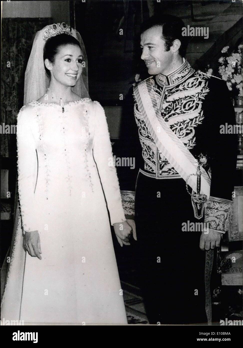 Mar 10, 1972 - Don Alfonso di Borbone Dampierre sposato della Spagna del generale Franco nipote, Carmen Martinez Bordiu. Foto Stock