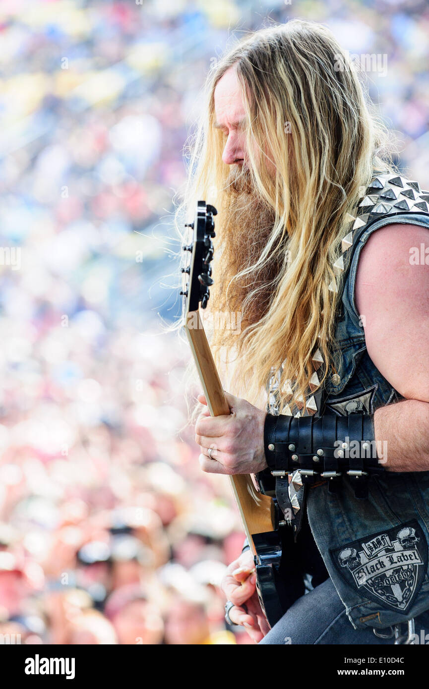 Columbus, Ohio, Stati Uniti d'America. 16 Maggio, 2014. Metallo pesante bandon 'Black Label Society" sul palco di rock sulla gamma festival in Columbus, Ohio. I membri della band: ZAKK WYLDE, JOHN DESERVIO, JEFF FABB, DARIO LORINA © Igor Vidyashev/ZUMAPRESS.com/Alamy Live News Foto Stock