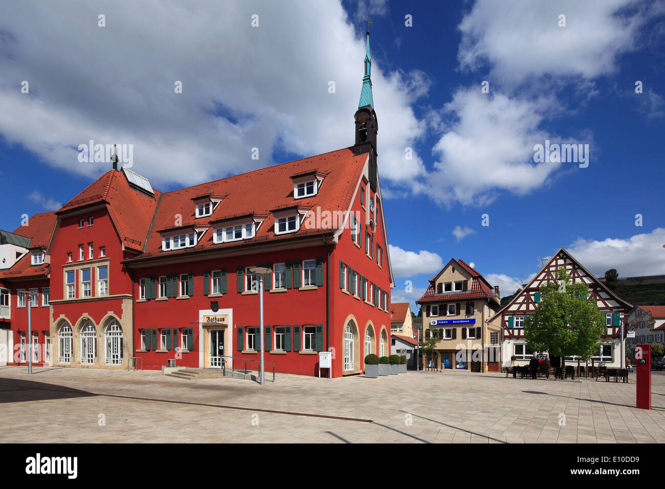 Il Rathaus Am Marktplatz in Asperg, Strohgaeu, Baden-Wuerttemberg Foto Stock
