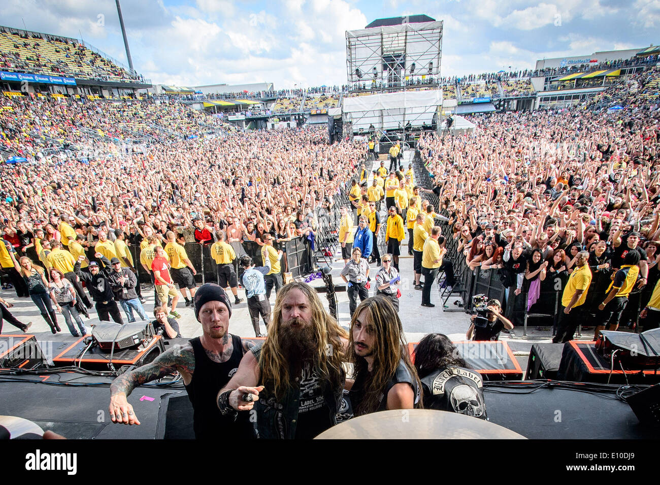 Columbus, Ohio, Stati Uniti d'America. 16 Maggio, 2014. Metallo pesante bandon 'Black Label Society" sul palco di rock sulla gamma festival in Columbus, Ohio. I membri della band: ZAKK WYLDE, JOHN DESERVIO, JEFF FABB, DARIO LORINA © Igor Vidyashev/ZUMAPRESS.com/Alamy Live News Foto Stock