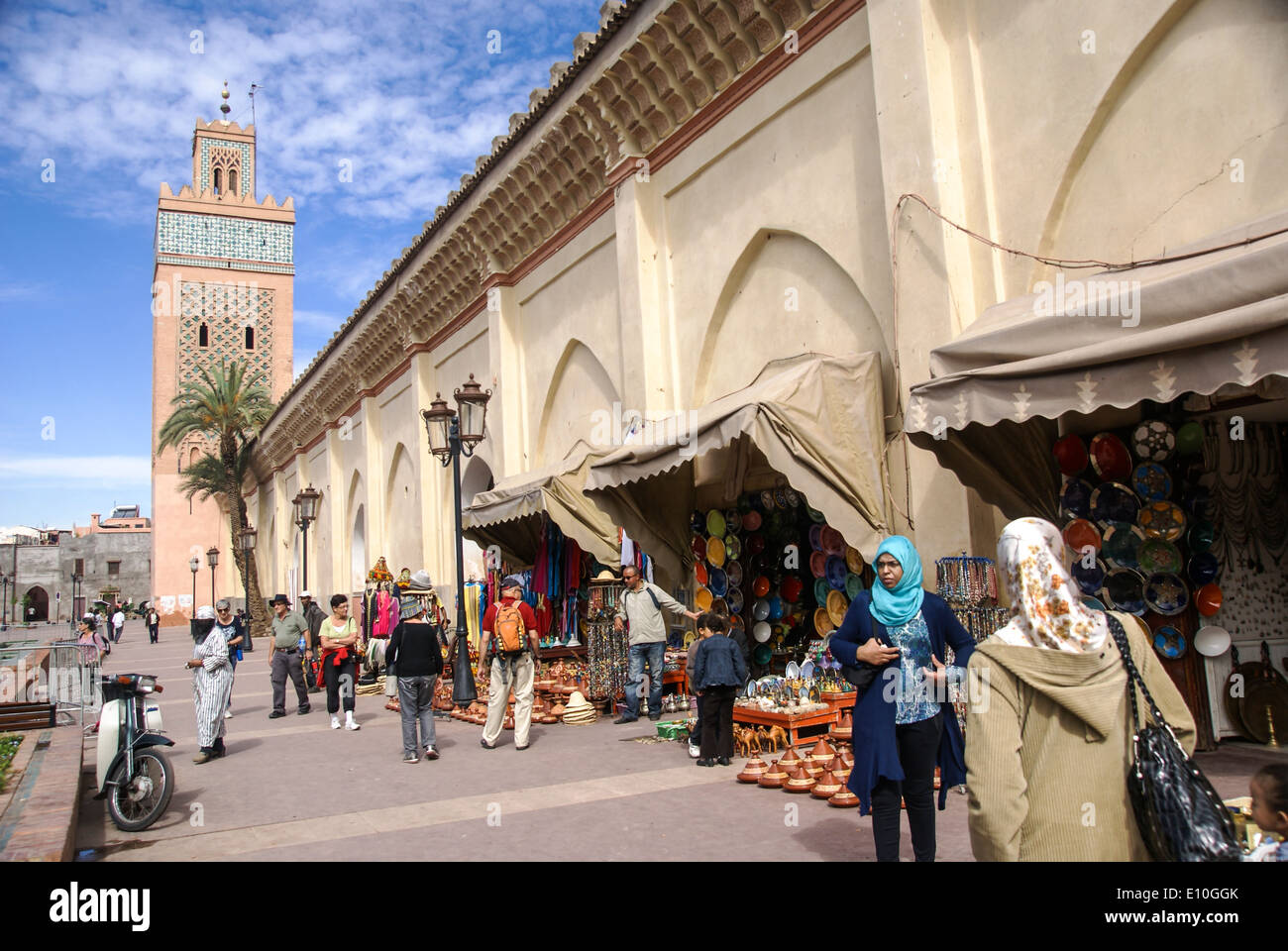 Minareto della Moschea di Koutoubia, Marrakech, Marocco Foto Stock
