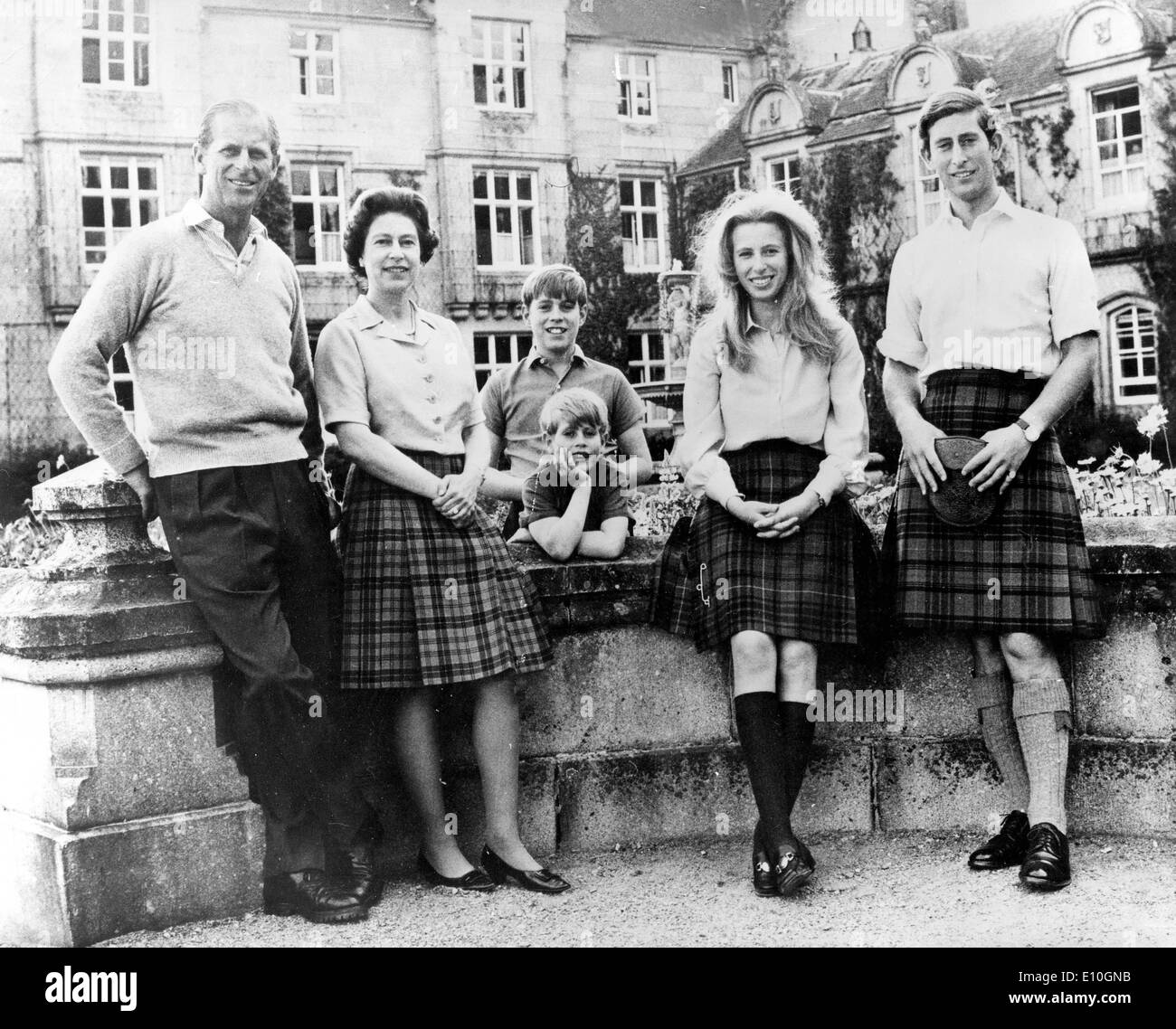 La regina Elisabetta II e famiglia Foto Stock
