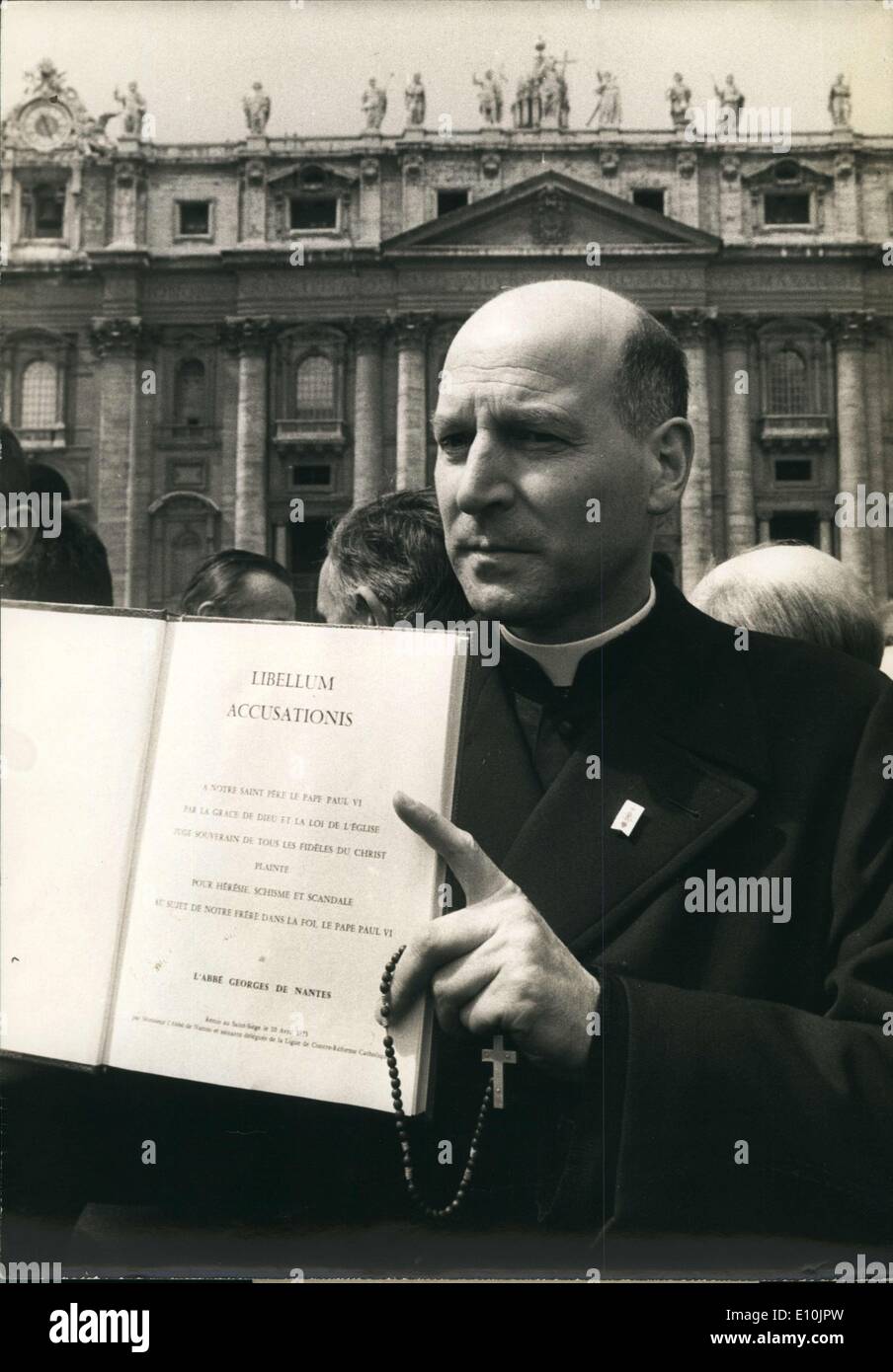 Apr. 13, 1973 - L'Abate di Nantes a San Pietro a Roma Foto Stock